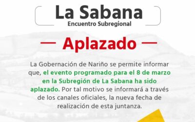 Juntanza subregional La Sabana aplazada
